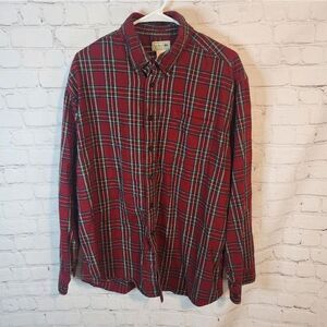 Men's L.L. Bean Red Longsleeve Plaid Shirt, Size XL